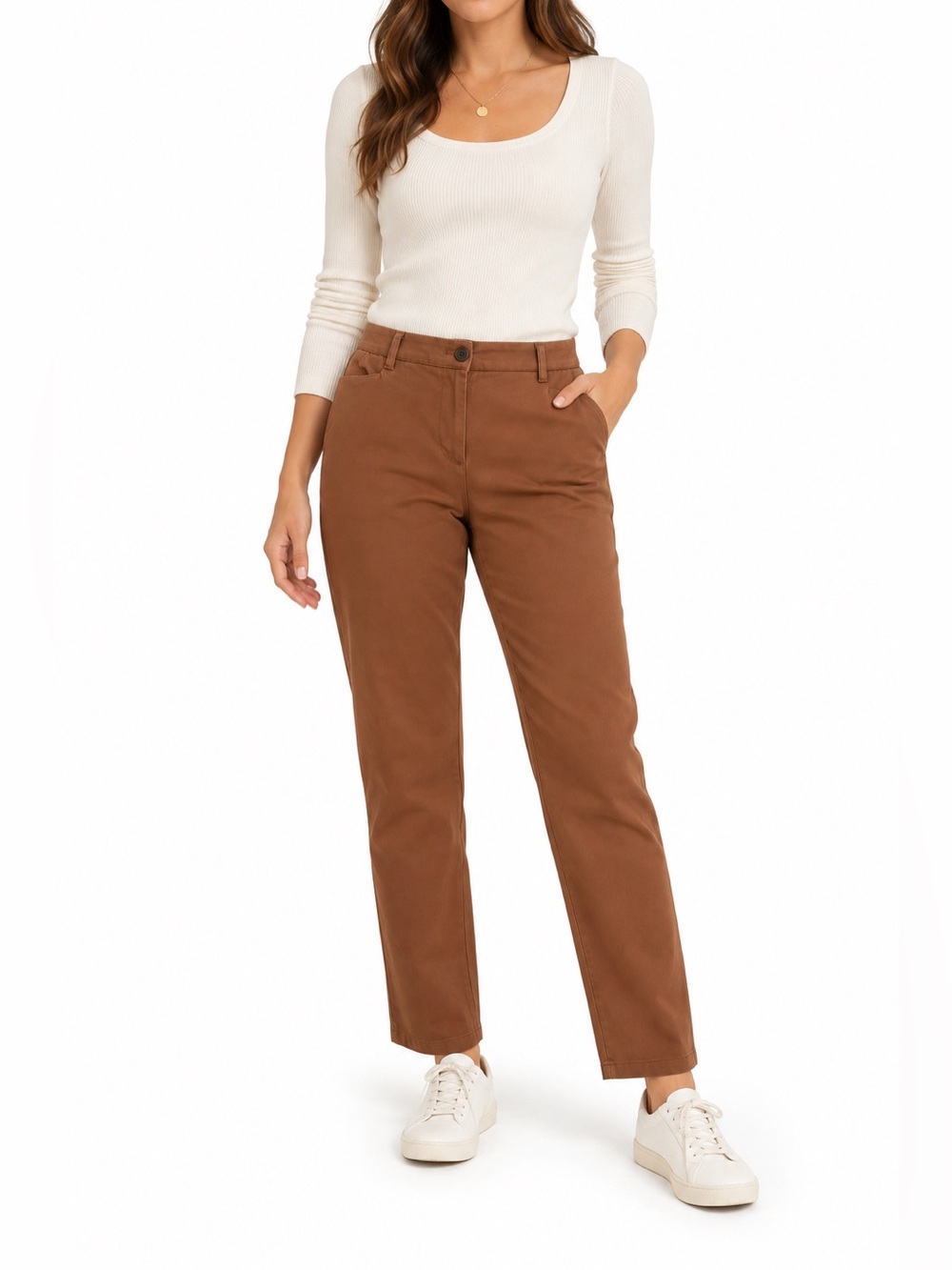 Pendleton Brown Stretch Straight Leg Pants Size 14